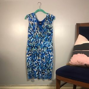 Ann Taylor Petite Blue Half Wrap Dress